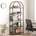 thumbnail image 1 of Bookcase 5-Tier Arched Metal Bookshelf – Tall Open Storage Rack for Bedroom, Living Room, Home and Office, 1 of 6