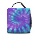 thumbnail image 3 of Purple and Blue Tie Dye Pattern Insulated Lunch Bag Teens,Lunch Box for Men Women for Work,Picnic or Travel,10.2x9.5x4.3 Inches,8 Can Capacity, 3 of 6