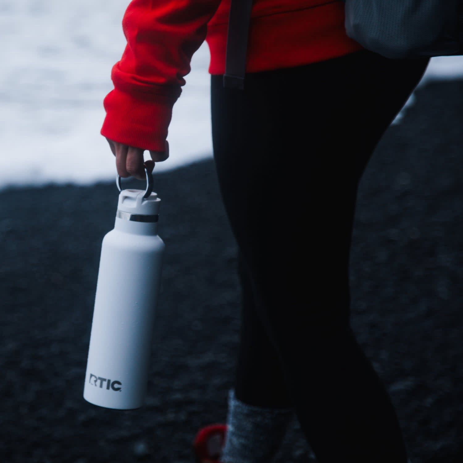 RTIC 20 oz Ceramic Lined Insulated Journey Water Bottle, Leak-Proof Lid, Cool Grey Glitter