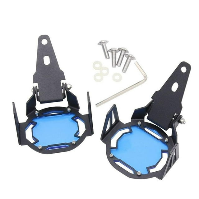fastboy 1 Pair Aluminium Alloy Motorbike Foglight Guard Portable Detachable Replacement Dustproof Light Protector with Installing Screws Black Blue