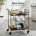 thumbnail image 4 of Best Choice Products 2-Tier Rolling Bar Cart Indoor/Outdoor w/ Storage Shelves, Wine Rack, Lockable Wheels - Brown, 4 of 9