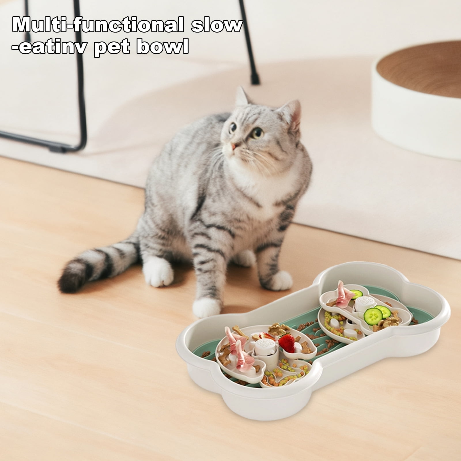 Dog Puzzle Feeder Slow Feeder Dog Bowls Anti-Choking Interactive Pet Feeder for Healthy Digestion and Brain Training Cat Feeder，Mint Green