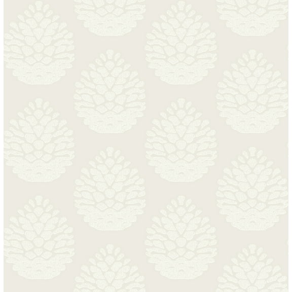 Chesapeake Totem Eggshell Pinecone Prepasted Nonwoven Wallpaper, 20.5-in by 33-ft, 56.4 sq. ft.