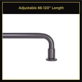 thumbnail image 3 of Lunar Complete Blackout Room Darkening Steel Wrap Rod, 86-120" Adjustable Length, 5/8" Dia., Brown, 3 of 9
