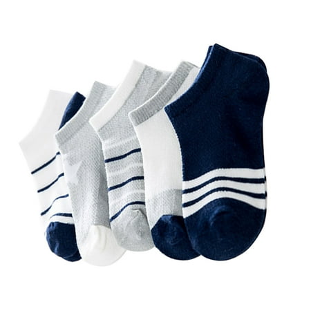 

5 Pair Random Color Baby Socks Summer Mesh Cotton Plain Stripes Printing Kids Girls Boys Children Breathable Socks