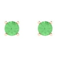 thumbnail image 3 of 0.5 ct Push-Back Stud Earrings for Women | 4.0mm Round Cut Simulated Green Diamond | 18K Rose Gold, 3 of 5