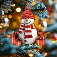 thumbnail image 5 of JeashCHAT Christmas Snowman Ornaments, Cute Snowman Acrylic Hanging Pendant with Gift Boxes, Christmas Tree Decorations 2D Flat Hanging Xmas Ornament, Xmas Gifts, 5 of 5