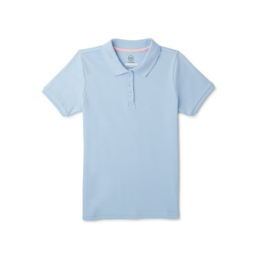 Wonder Nation Girls Polo Shirt with Short Sleeves, Sizes XS-XXL