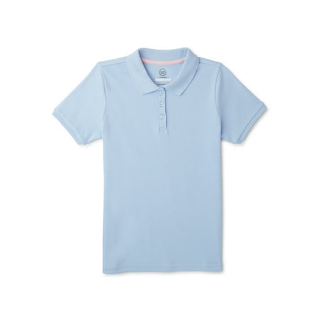 Wonder Nation Girls Polo Shirt with Short Sleeves, Sizes XS-XXL