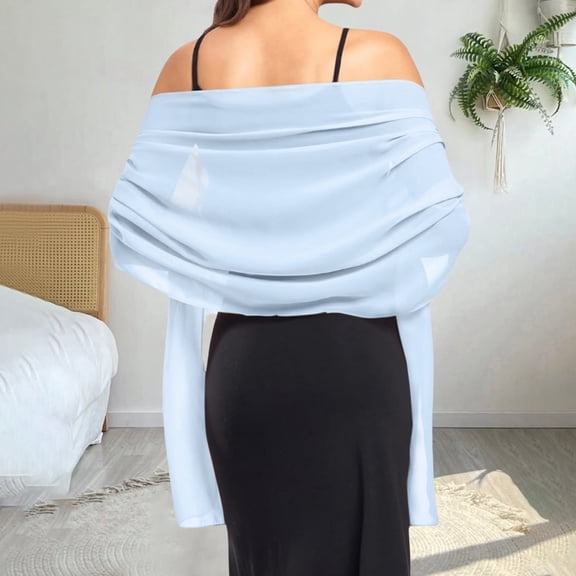 TELOLY Bridal Party Wrap,Light Blue Women'S Chiffon Shawl – Soft Bridal Wrap for Weddings,Events&Evening Wear One Size