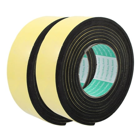 2 Pcs 3 Meter 45mm x 4mm Single-side Adhesive Shockproof Sponge Foam Tape Yellow