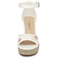 thumbnail image 2 of BLISSFUL STEP Women's Lace Platform Espadrilles Purple Flower Wedge Heels Sandals 5.5 M US, 2 of 6