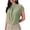Mint Green, variant on longantii Summer Tops for Women Fashion Chiffon Short Cap Sleeve T-Shirts Slim Fit Crew Neck Spring Tops Office Pleated Tunic Pullover Yellow L