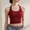 Wine, variant on BLTIBY Workout Halter Tank Tops for Women Built in Bra Solid Color Low Support Round Neck Backless Sports Fashion Sleeveless Basic Cami White M