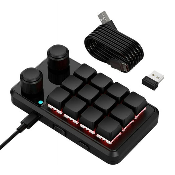 Knob Keyboard RGB Gaming Keypad Mechanical Hotswap Macropad Programming Macro 2.4G Custom Black