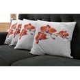 thumbnail image 2 of Ambesonne Flower Throw Pillow Cover 4 Pack, Orchid Branch Blooms, 16", Orange Violet White, 2 of 6