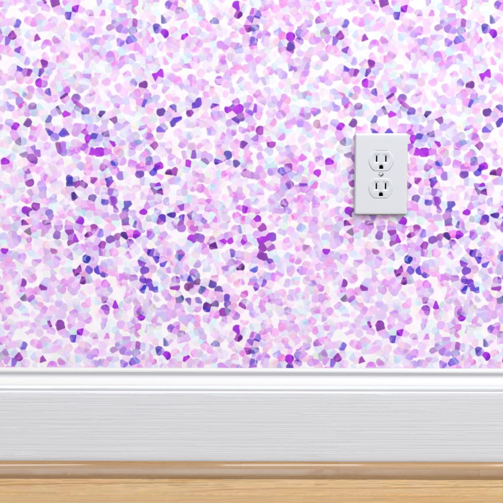 Removable Water-Activated Wallpaper Purple Confetti Party Modern Birthday