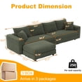 thumbnail image 6 of CARZZI LIFE 102.4'' Oversized Corduroy Couch, Modular Sectional Sofa with Ottoman, Upholstered 4 Deep Seat L Shape Sofa, Convertible Cloud Couches with Chaise Lounge for Living Room, Apartment, Green, 6 of 13