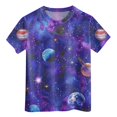 thumbnail image 4 of ZTKWD Boys Girls Kids Shirts Tops Short Sleeve Starry Sky Galaxy Print 6-16 Years, 4 of 4