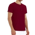 thumbnail image 5 of Men's Summer Casual Shirt Comfortable Button Up O Neck Short Sleeve Breathable Soft Fabric Stylish Solid Color Top for Daily Wear Mens Casual Crew Neck Basic Tees, 5 of 5