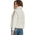 thumbnail image 2 of Women's Cropped Puffer Vest Stand Collar Lightweight Sleeveless Crop Padded Vest Zip Up Gilet Coat, 2 of 7