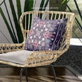 thumbnail image 3 of Amrita Sen Designs  26 x 26 in. Paisley Leaf Geo Duo Broadcloth Indoor & Outdoor Blown & Closed Pillow - Dark Purple & Pink, 3 of 5