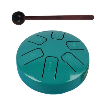 Steel Drum Hand Pan Drum 3.8 inch Percussion Instruments Handmade Mini with Drumsticks Mini Hand Drum for Meditation Travel Concert