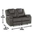 thumbnail image 3 of Steve Silver Katrine Faux Leather Reclining Loveseat, Charcoal, 3 of 8