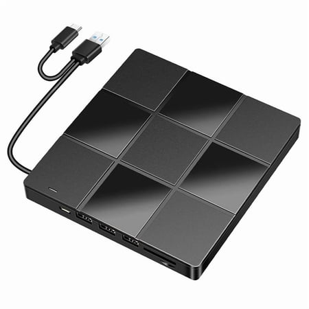 7-In-1 Multi-Function Optical Drive USB Computer DVD Player Plastic Notebook External Recorder ,Wide Compatibility