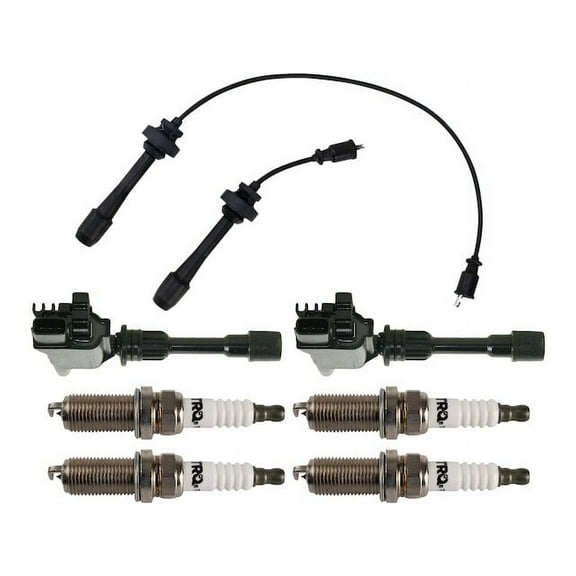 Ignition Coil Spark Plug and Wire Set 7 Piece - Compatible with 2002 - 2003 Mazda Protege5