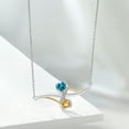 thumbnail image 4 of Gem Stone King 925 Silver and 10K Yellow Gold London Blue Topaz and Yellow Citrine Pendant Necklace for Women (1.07 Cttw, Gemstone Birthstone, with 18 inch Chain), 4 of 4