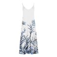 thumbnail image 4 of ICHUANYI Clearance Women's Summer Fashion Printed V-Neck Sleeveless Suspenders Pullover Dress(Light Blue, XL) Ichaunyi WER2023081115123, 4 of 5