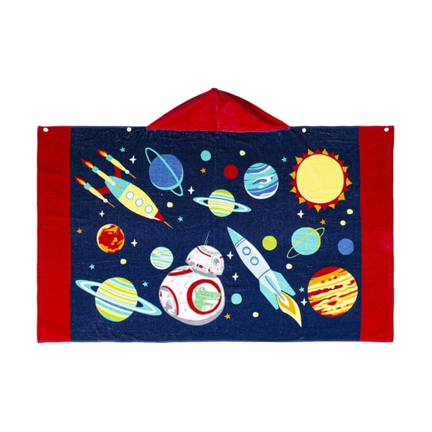 Extended Kids Bath Beach Suave algodón Terry Toalla con capucha Wrap Capa de dibujos animados Bata de ducha Poncho, Colorido Sweethay HA000744-03B