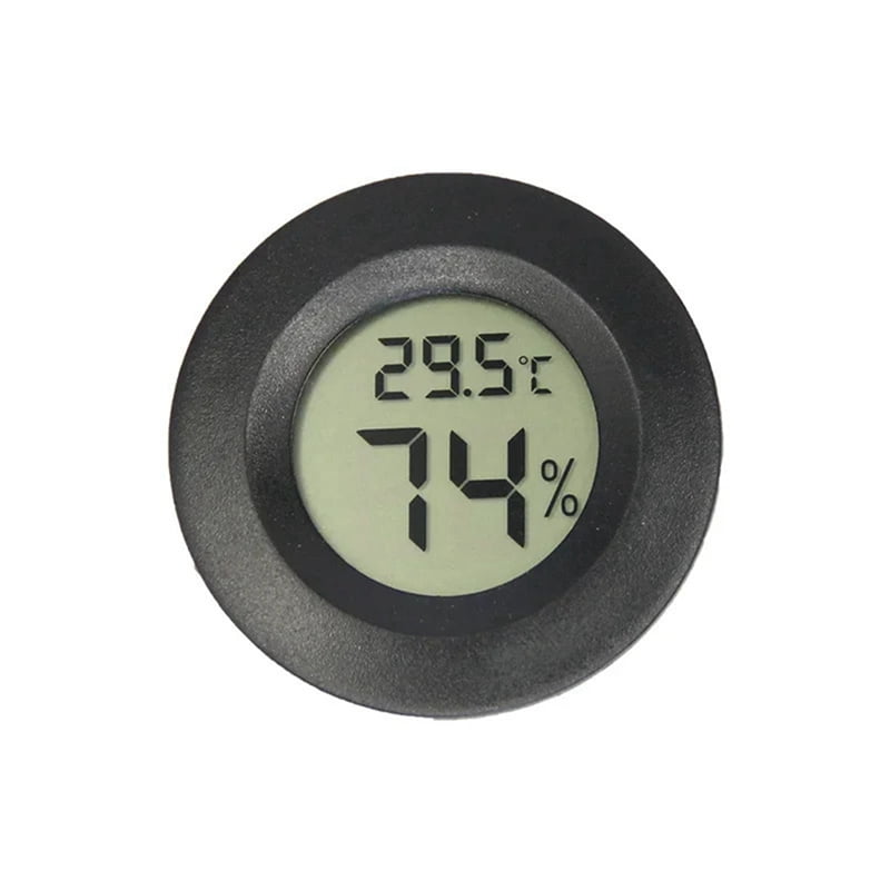 16PC Mini LCD Digital Thermometer Hygrometer Round Temperature Humidity Sensor for Freezers Wine Cooler Crawling Pet Box