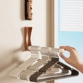thumbnail image 4 of No-Drill Foldable Clothes Hanger Storage Rack, Wall-Mounted Retractable Organizer With Adjustable Support Rod, for Balcony and Bathroom, Beige, 4 of 7