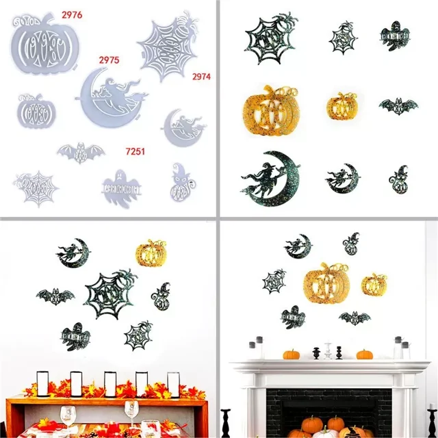 Plantilla de Decoracin de Pared de Halloween Calavera Araa
