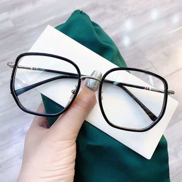 Gafas para miopía, para mujer, con protección contra la luz azul, para estudiantes, con montura grande, estilo retro, ligeras y versátiles