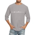thumbnail image 2 of Afuyipoi Men's Three-Quarter Sleeve Letter Print T-Shirt,Casual Fashion Short Sleeve Round Neck Athletic Wear Gray M, 2 of 6