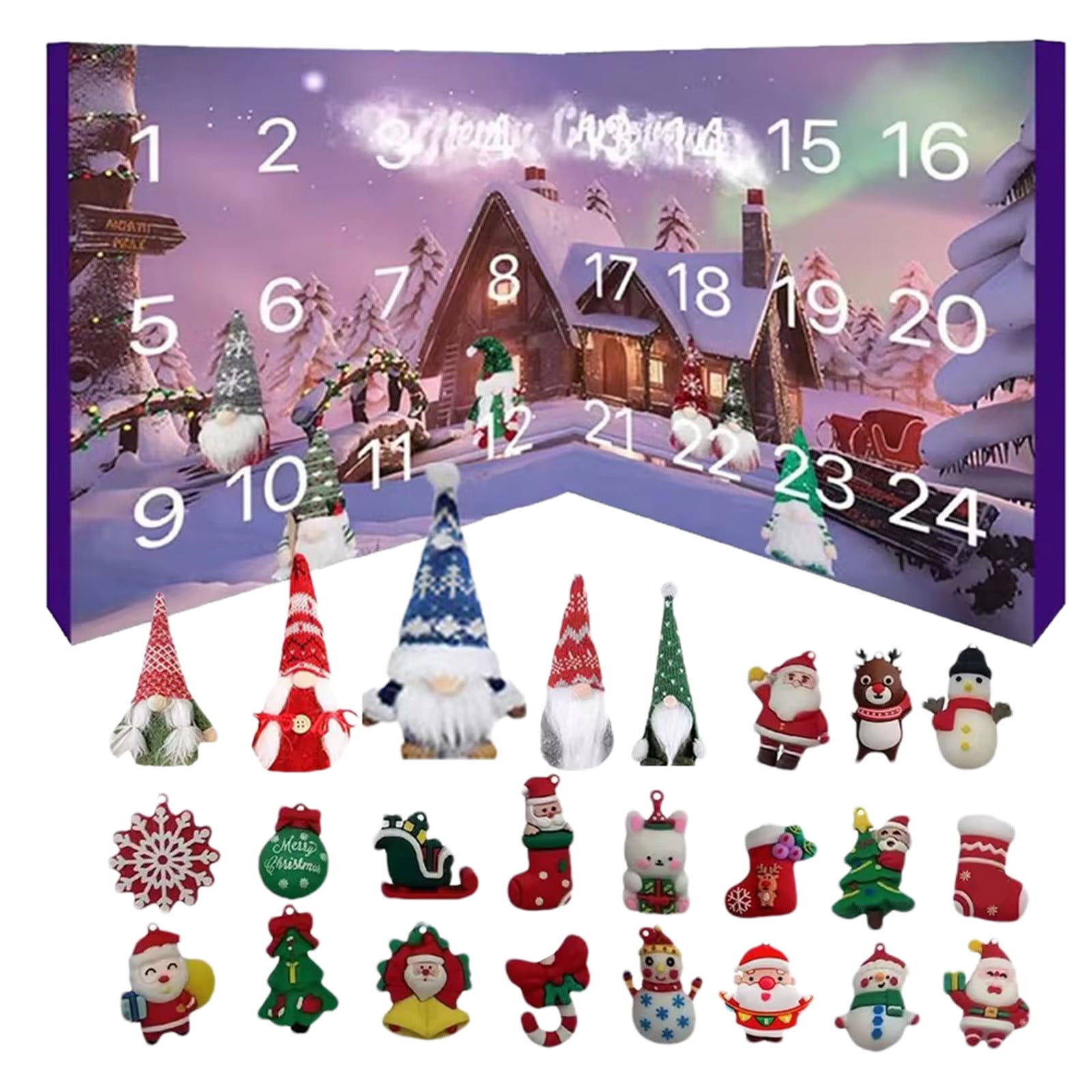 Calendrier De L'avent Gnome Calendrier De L'Avent Lumineux 2024, Calendrier De L'Avent De Noël 24 Jours Avec Lumières Noel 2025