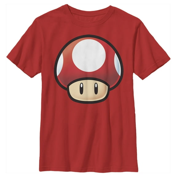 Boy's Nintendo Mario Mushroom  Graphic Tee Red Large