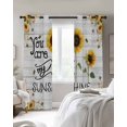 thumbnail image 4 of Sunflowers Kitchen Curtains Farmhosue You Are My Sunshine Wooden Grain Cafe Short Curtains for Bathroom Blackout Window Curtain Grommet Small Window Treatment Drapes for Bedroom Living Room 52"x45"x2, 4 of 9