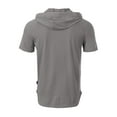 thumbnail image 4 of ZIMEGO Men's Short Sleeve Hoodie - Vintage Color Dyed Pullover Hooded Henley Shirt, 4 of 7
