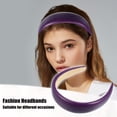 thumbnail image 3 of Unique Bargains Purple Headbands for Women, Faux Leather Headband for Women's Hair, 1.6 Inch Wide Headbands, 3 of 7