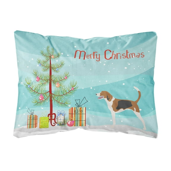 Carolines Treasures BB8433PW1216 Foxhound Christmas Canvas Fabric Decorative Pillow, 12H x16W, multicolor