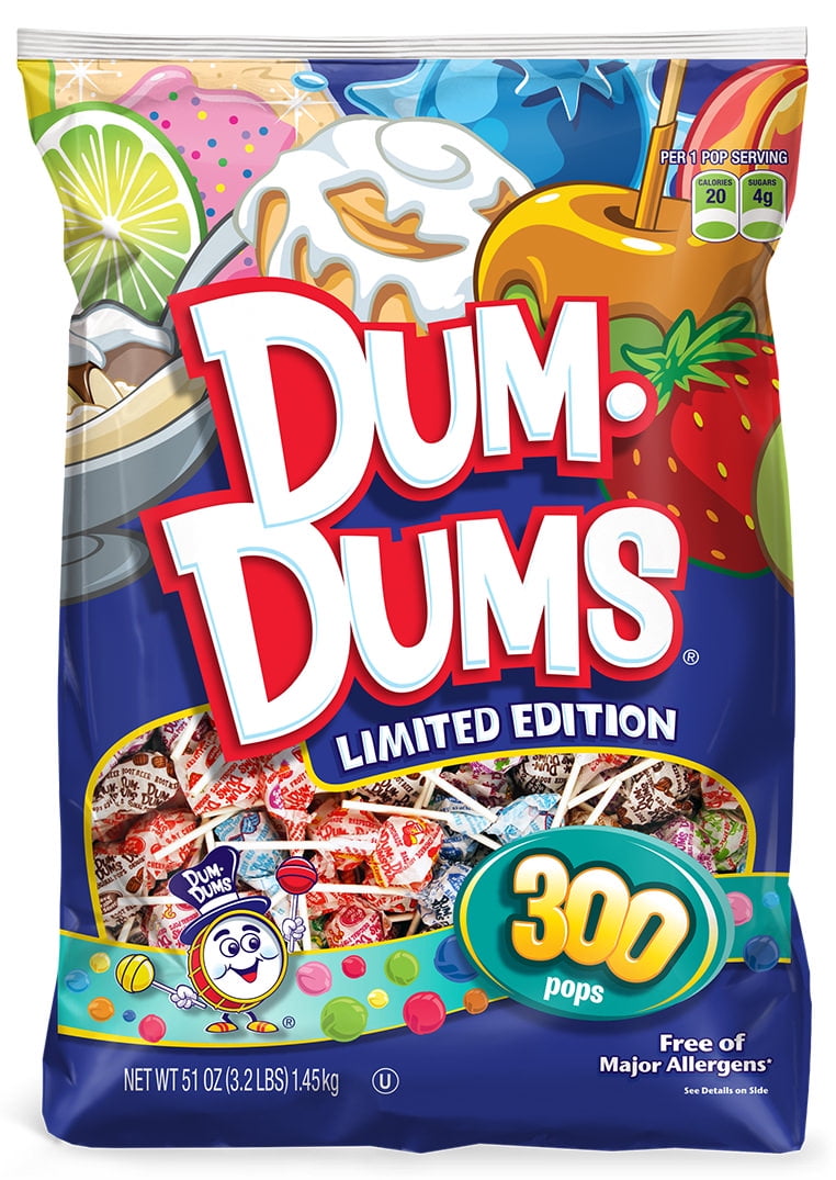 Dum Dums Limited Edition Lollipops 300 Count Bag Dum Dums Limited Edition Lollipops 300