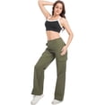 thumbnail image 6 of Women's Cargo Pants Baggy Relaxed Fit Cotton Hiking Work Pants with 6 Pockets Green, 6 of 10