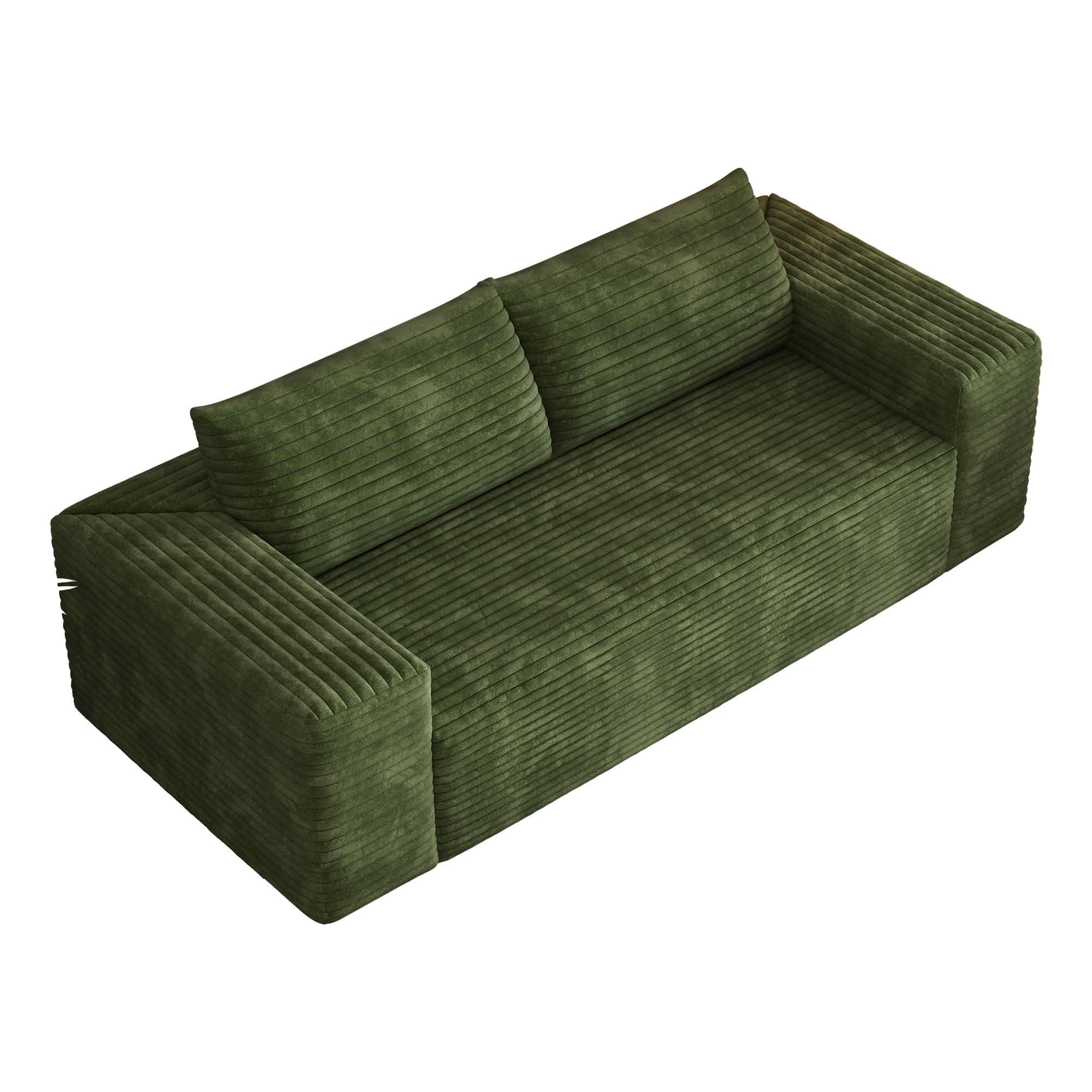 MAYEERTY 78.8 Inch 3‑Seater Corduroy Sofa, Deep‑Seat Comfy Couch, No Assembly Required for Living Room Bedroom Conference Room Apartment