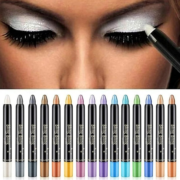 Lápices de sombra de ojos Lápiz de sombra de ojos Lápiz de sombra de ojos  con brillo, Sombra de ojos impermeable de larga duración, Lápiz de sombra  de ojos suave Sincero Hogar |