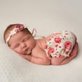 thumbnail image 2 of Niñas Niños Bebé Recién Nacido Mameluco Floral Sombrero Trajes Conjunto Foto Fotografía Zulema Disfraz de foto recién nacido de algodón, 2 of 8