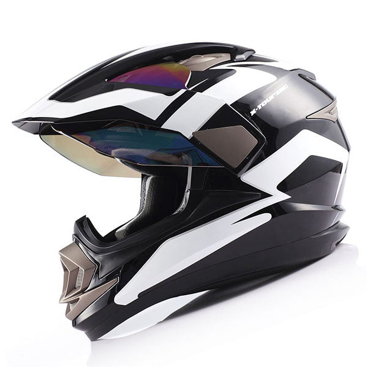 1Storm Dual Sport Helmet Motorcycle Full Face Motocross Off Road Bike HGXP14A Racing Black White